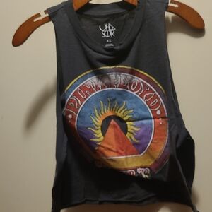 Chaser Women's Black Pink Floyd Graphic Muscle Tee